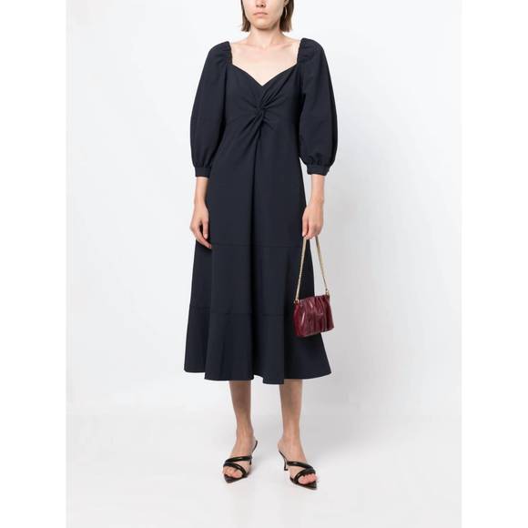 NEW CINQ A SEPT kristina midi dress in navy - Picture 10 of 10